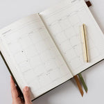 2026 Desktop Linen Bound Planner - Hunter Green - Pure Apotheca