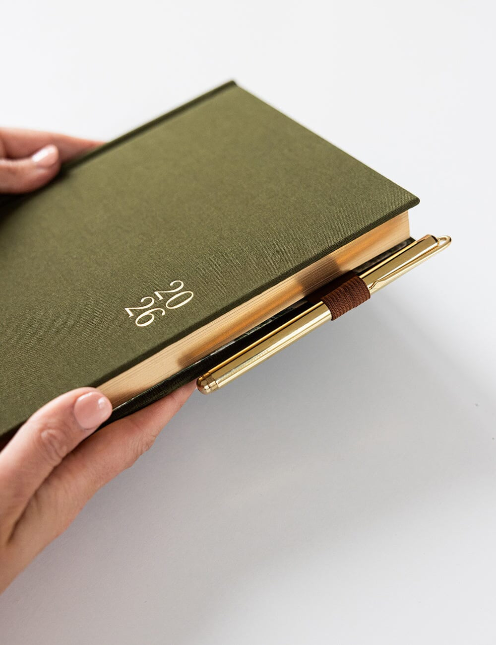 2026 Desktop Linen Bound Planner - Hunter Green - Pure Apotheca