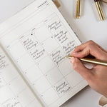 2026 Desktop Linen Bound Planner - Ivory Garden - Pure Apotheca