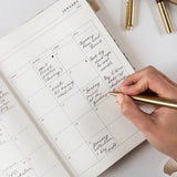 2026 Desktop Linen Bound Planner - Ivory Garden - Pure Apotheca