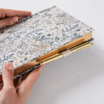 2026 Desktop Linen Bound Planner - Ivory Garden - Pure Apotheca