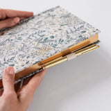2026 Desktop Linen Bound Planner - Ivory Garden - Pure Apotheca