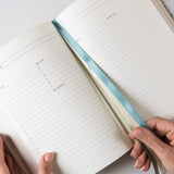 2026 Desktop Linen Bound Planner - Ivory Garden - Pure Apotheca