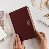 2026 Petite Linen Bound Planner - Mulberry - Pure Apotheca