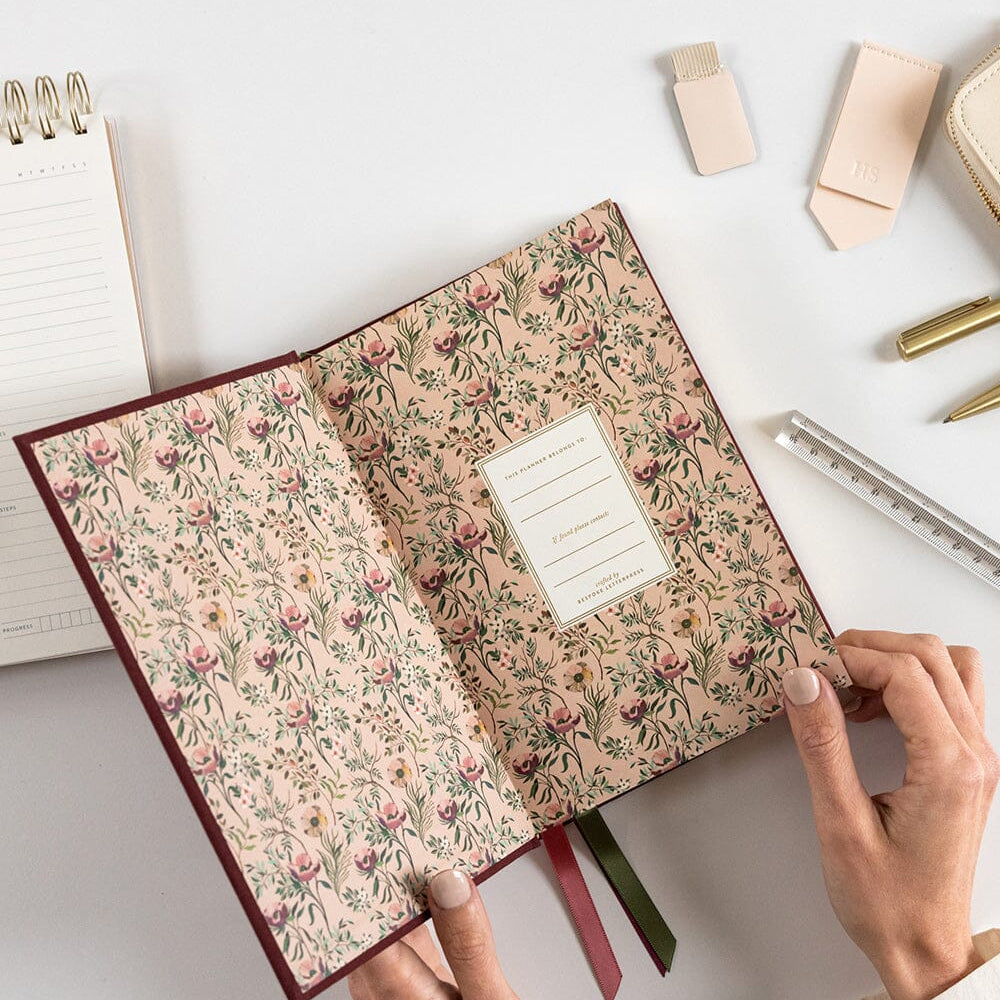 2026 Petite Linen Bound Planner - Mulberry - Pure Apotheca