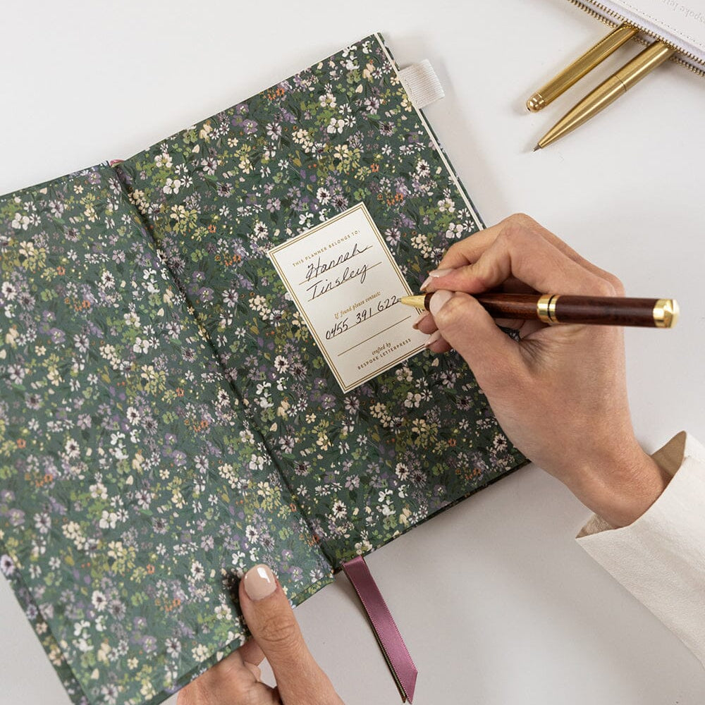 2026 Petite Linen Bound Planner - Summer Perennials - Pure Apotheca