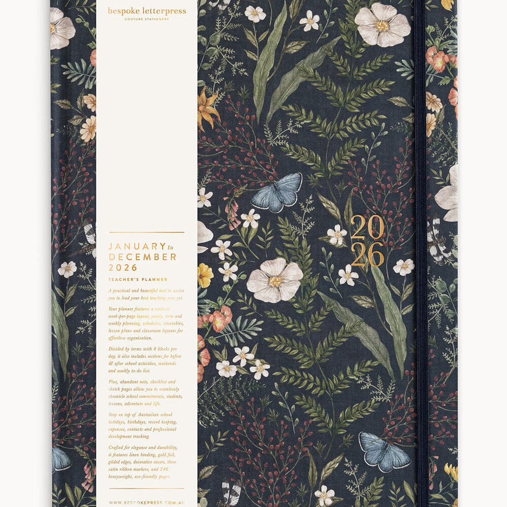 2026 Teachers A4 Planner - Dusk in Bloom - Pure Apotheca