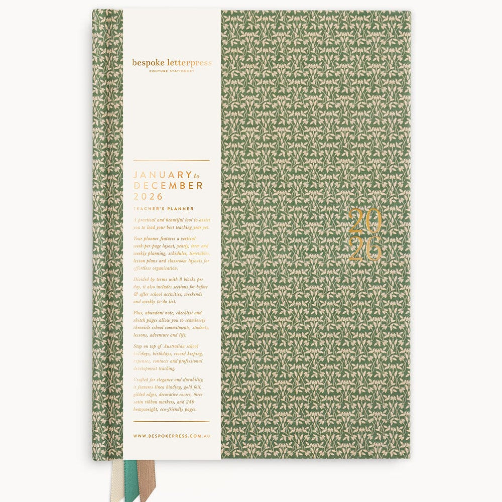 2026 Teachers Desktop Planner - Finch Bramble - Pure Apotheca