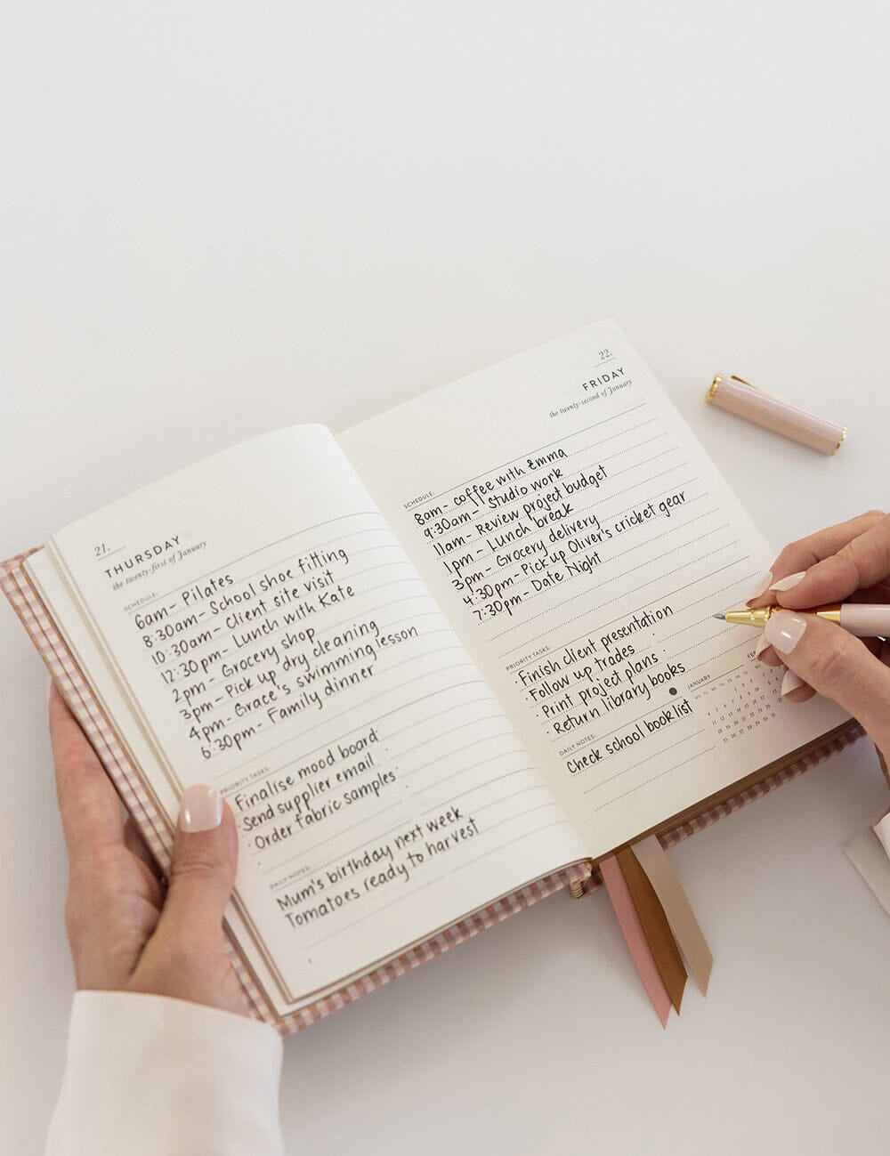 2027 Day to a Page Small Planner - Primrose Gingham - Pure Apotheca