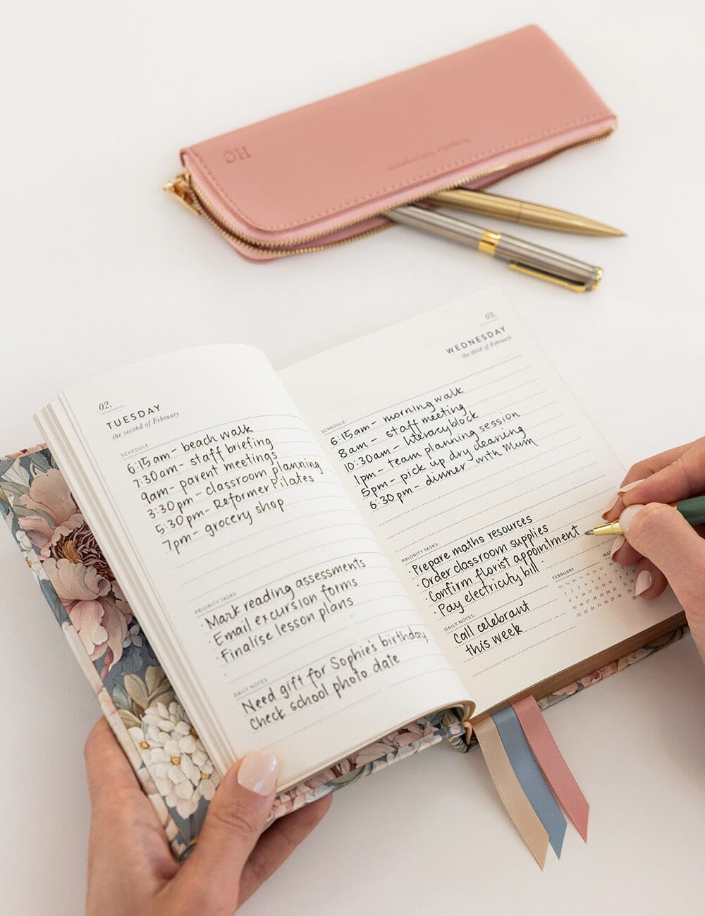 2027 Day to a Page Small Planner - Regency Blooms - Pure Apotheca