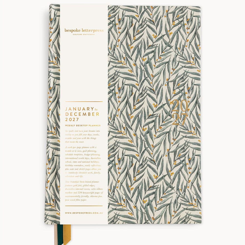 2027 Desktop Planner Golden Wattle - Pure Apotheca
