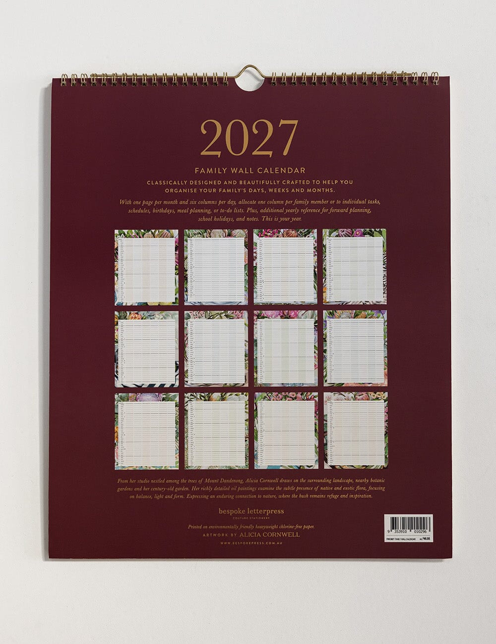 2027 Family Wall Calendar - Pure Apotheca