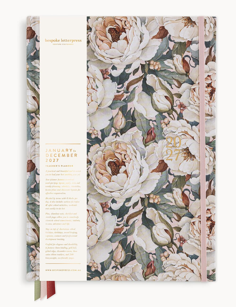 2027 Teachers A4 Planner - Heritage Roses - Pure Apotheca