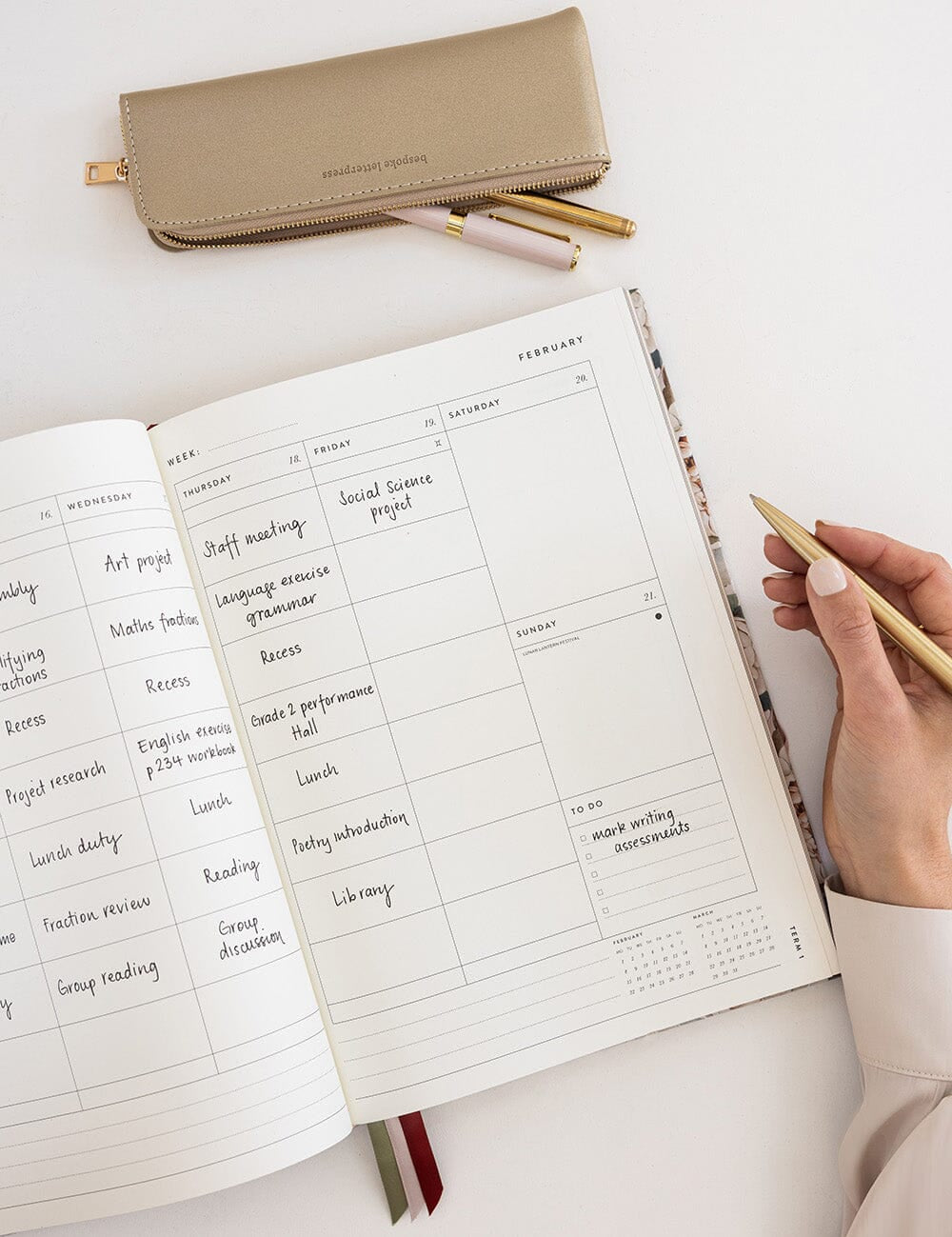 2027 Teachers A4 Planner - Heritage Roses - Pure Apotheca