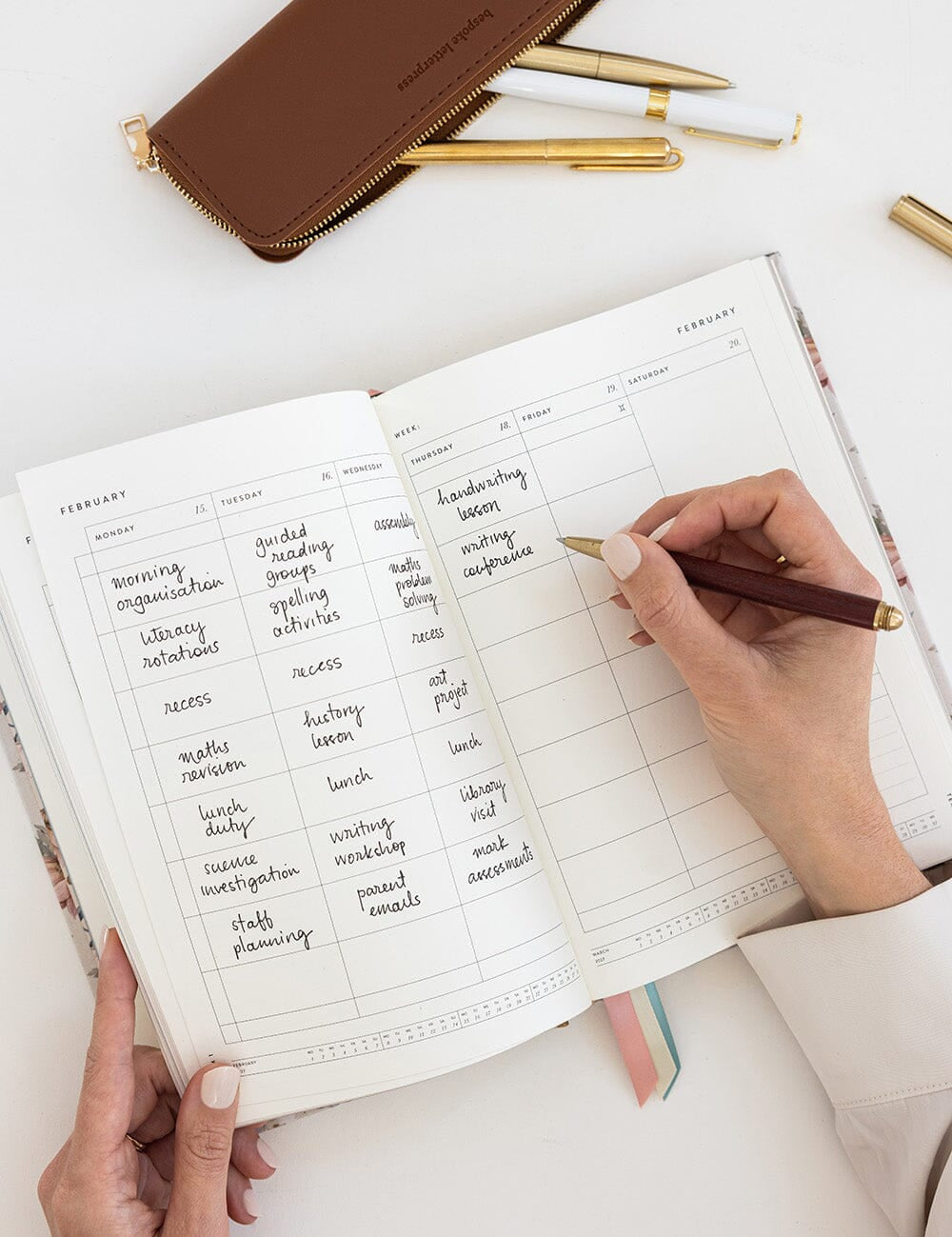 2027 Teachers Desktop Planner - Ashbourne Garden - Pure Apotheca