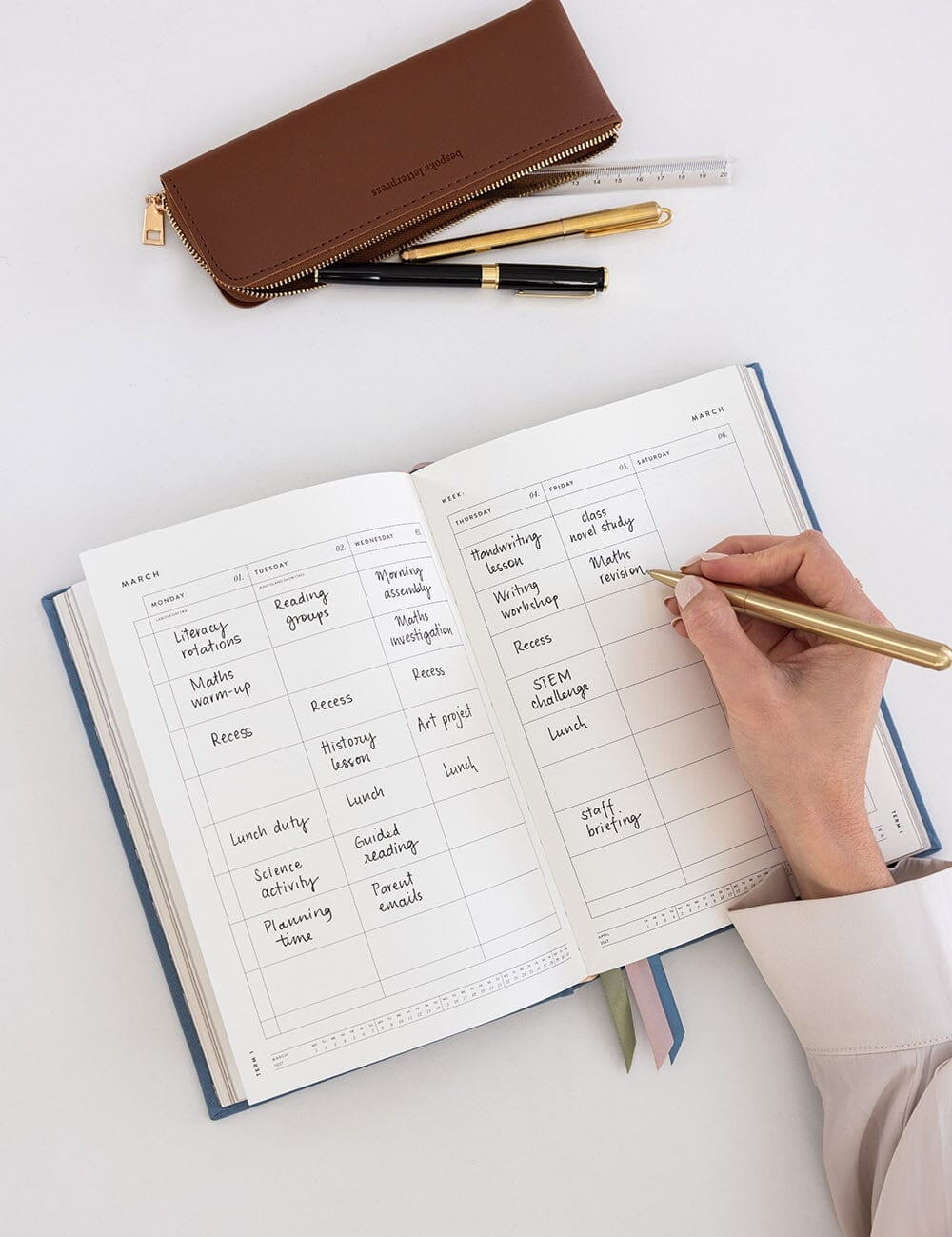 2027 Teachers Desktop Planner - Pembroke Blue - Pure Apotheca