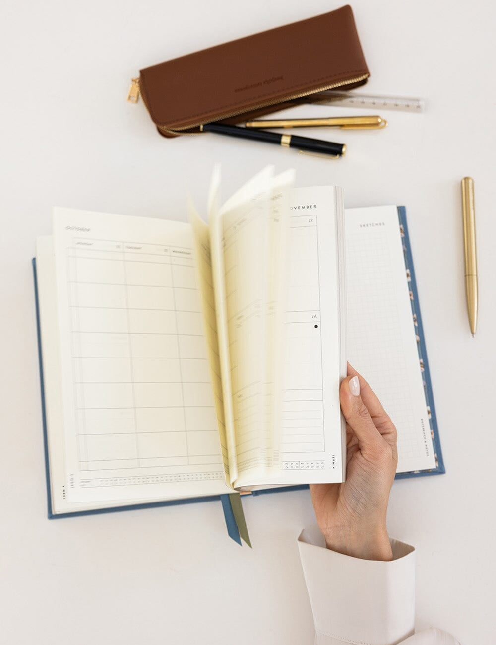 2027 Teachers Desktop Planner - Pembroke Blue - Pure Apotheca