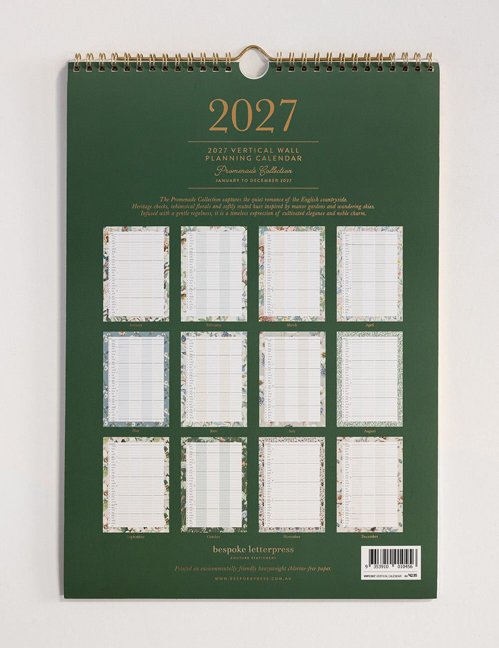 2027 Vertical Wall Planning Calender - Pure Apotheca