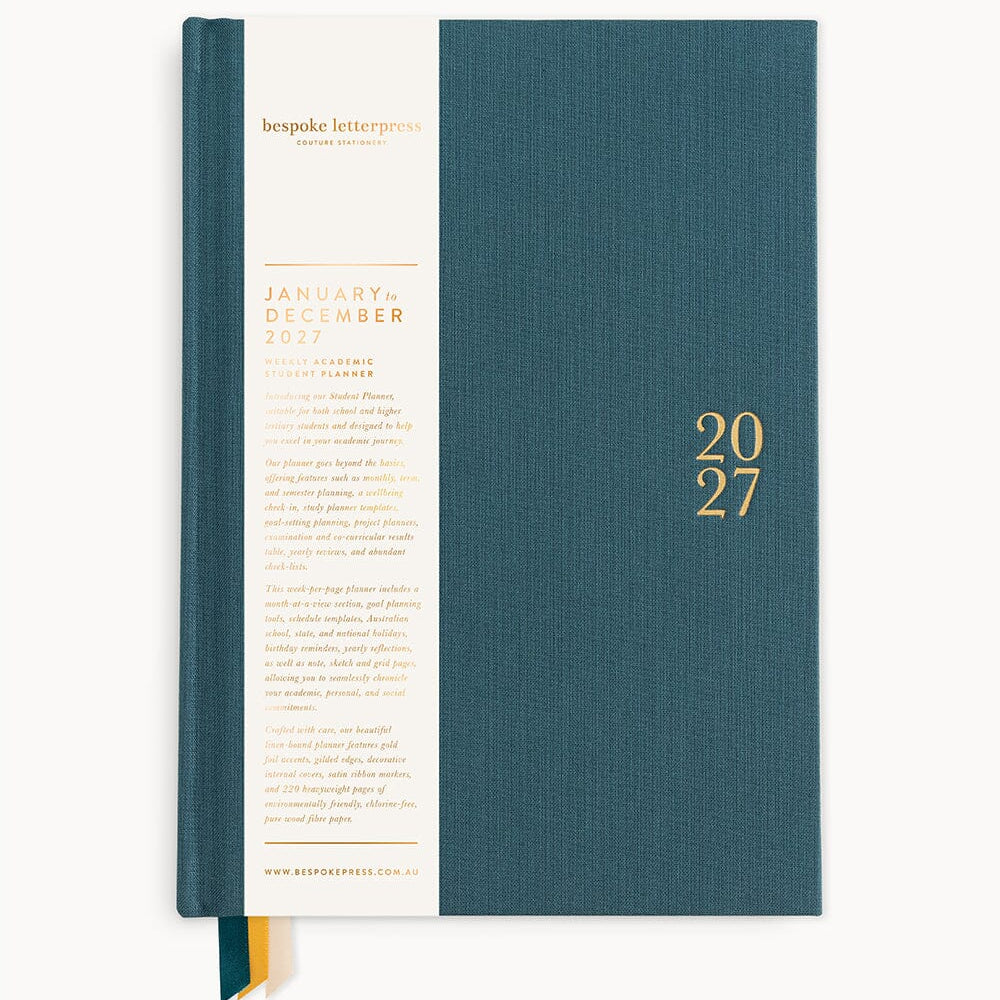 2027 Weekly Student Planner Ashford Teal - Pure Apotheca