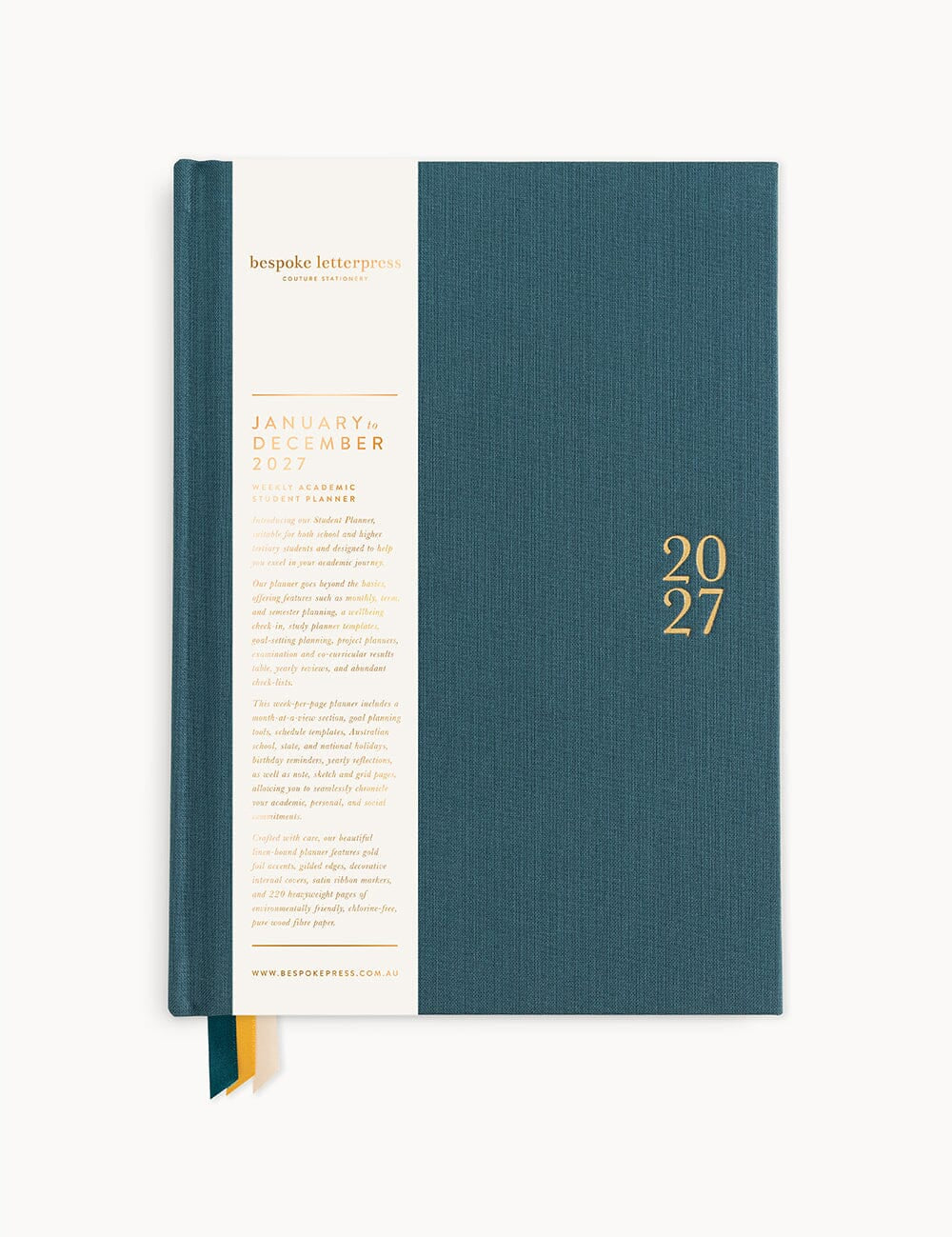 2027 Weekly Student Planner Ashford Teal - Pure Apotheca