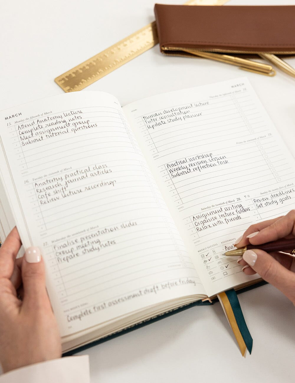 2027 Weekly Student Planner Ashford Teal - Pure Apotheca