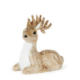 20cm Sitting Fabric Reindeer Champagne - Pure Apotheca