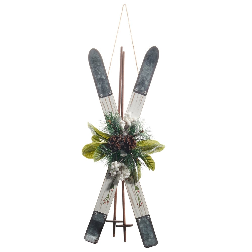 21.5" Crossed Ivory Ski Ornament - Pure Apotheca