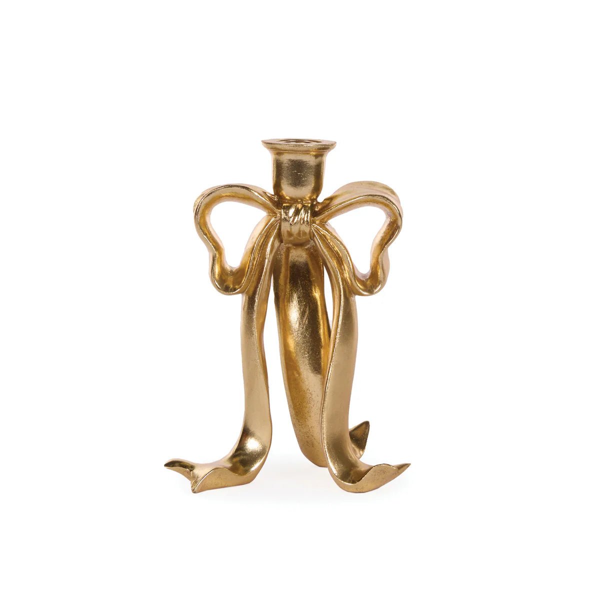 23 CM GILDED BOW CANDLE HOLDER - Pure Apotheca