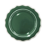 BELLE GREEN/WHITE HANDPAINTED DINNER PLATE
