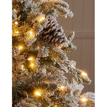 2.3m/7.5 Ft Pre - Lit Flocked Pine Tree - Pure Apotheca