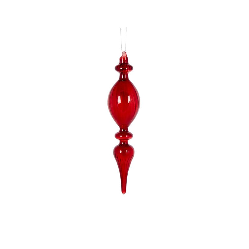 24 CM BURGUNDY TRANSPARENT DROP FINIAL - Pure Apotheca