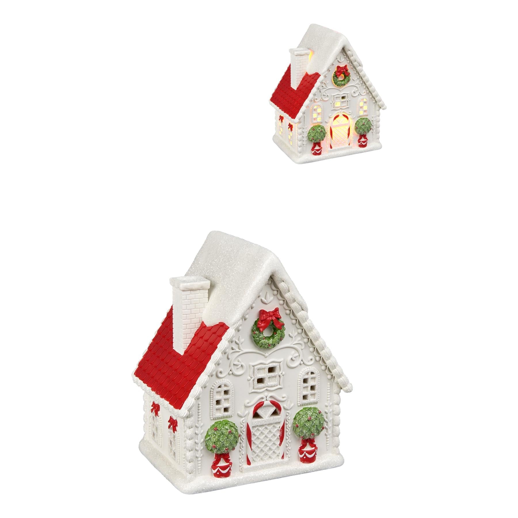 24CM LED RED ROOF XMAS HOUSE - Pure Apotheca