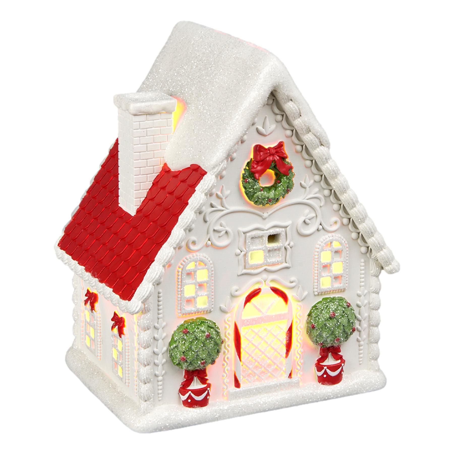 24CM LED RED ROOF XMAS HOUSE - Pure Apotheca