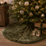 150cm Olive Faux Fur Tree Skirt 150cmD
