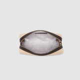 Brianna Makeup Bag with Brushes Natural/Chocolate
