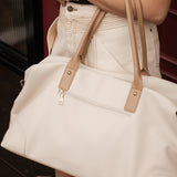 Alexis Stripe Weekender Travel Bag Vanilla
