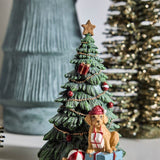 Festive Tree with Dog and Gifts