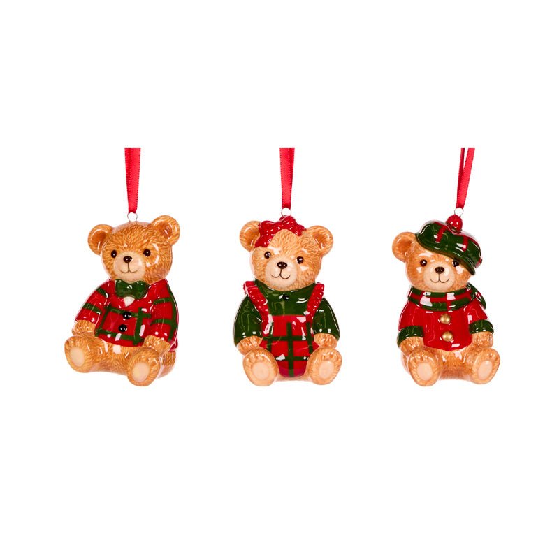 3 ASST CERAMIC TEDDY BEAR ORNAMENTS - Pure Apotheca