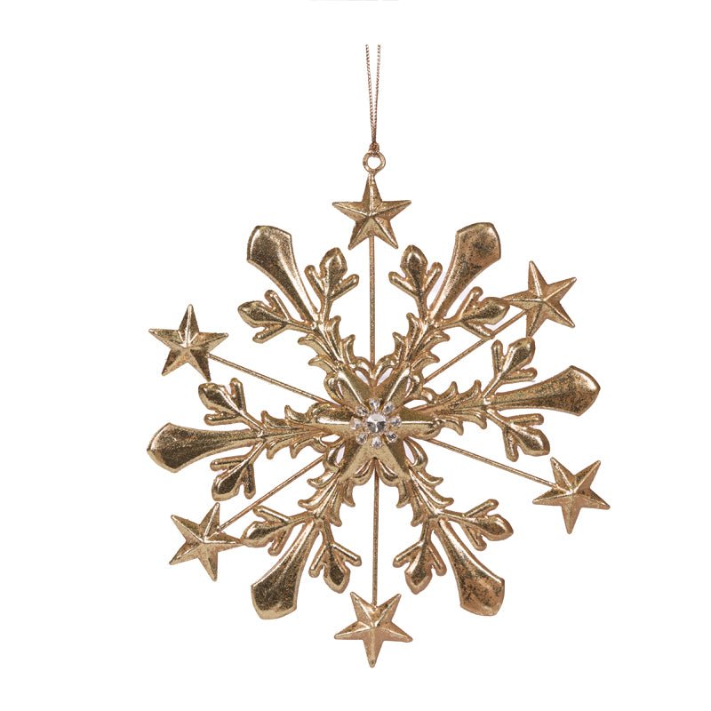 3 ASST METAL JEWELED SNOWFLAKE ORNAMENT - Pure Apotheca