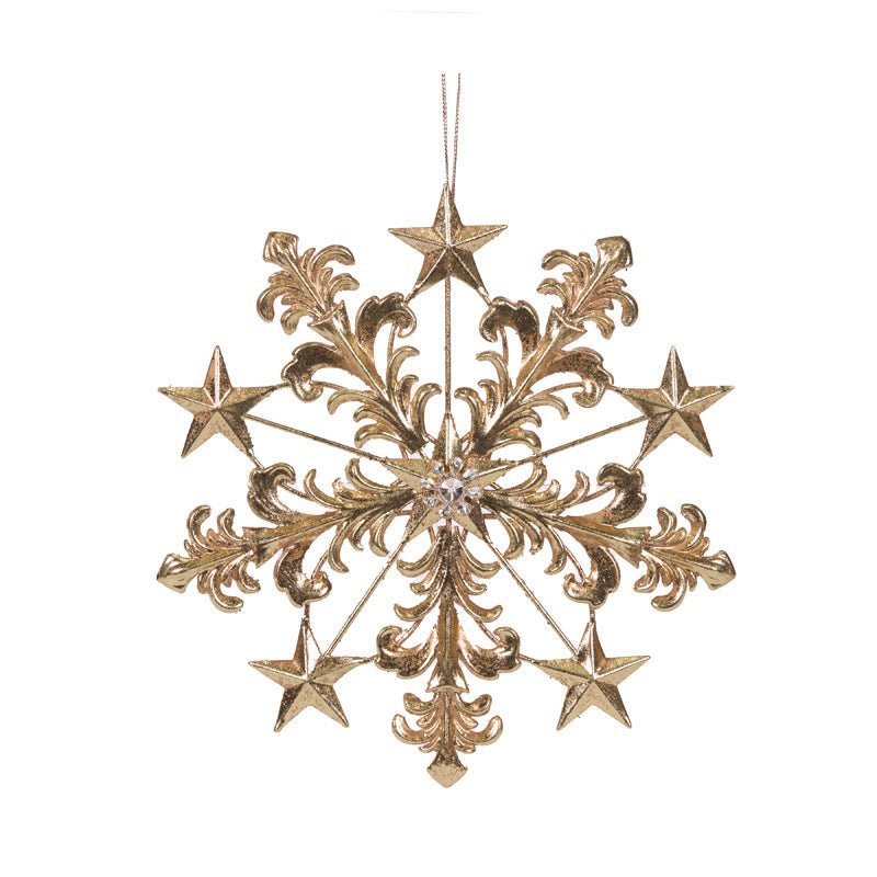 3 ASST METAL JEWELED SNOWFLAKE ORNAMENT - Pure Apotheca