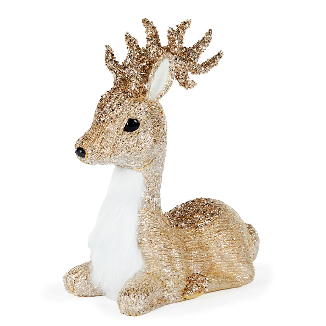 30cm Sitting Fabric Reindeer Champagne - Pure Apotheca