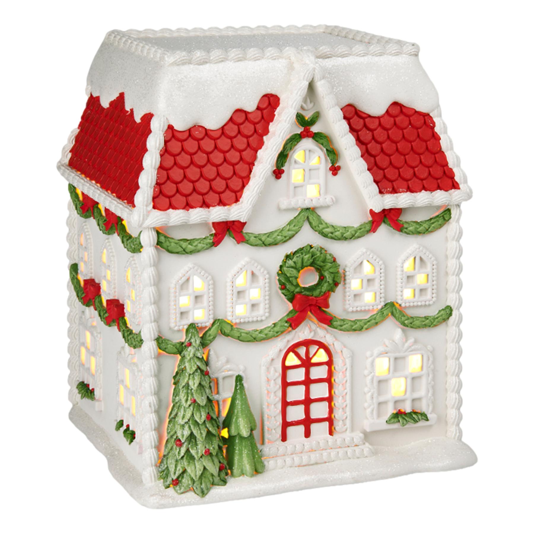 31CM LED RED ROOF XMAS HOUSE - Pure Apotheca