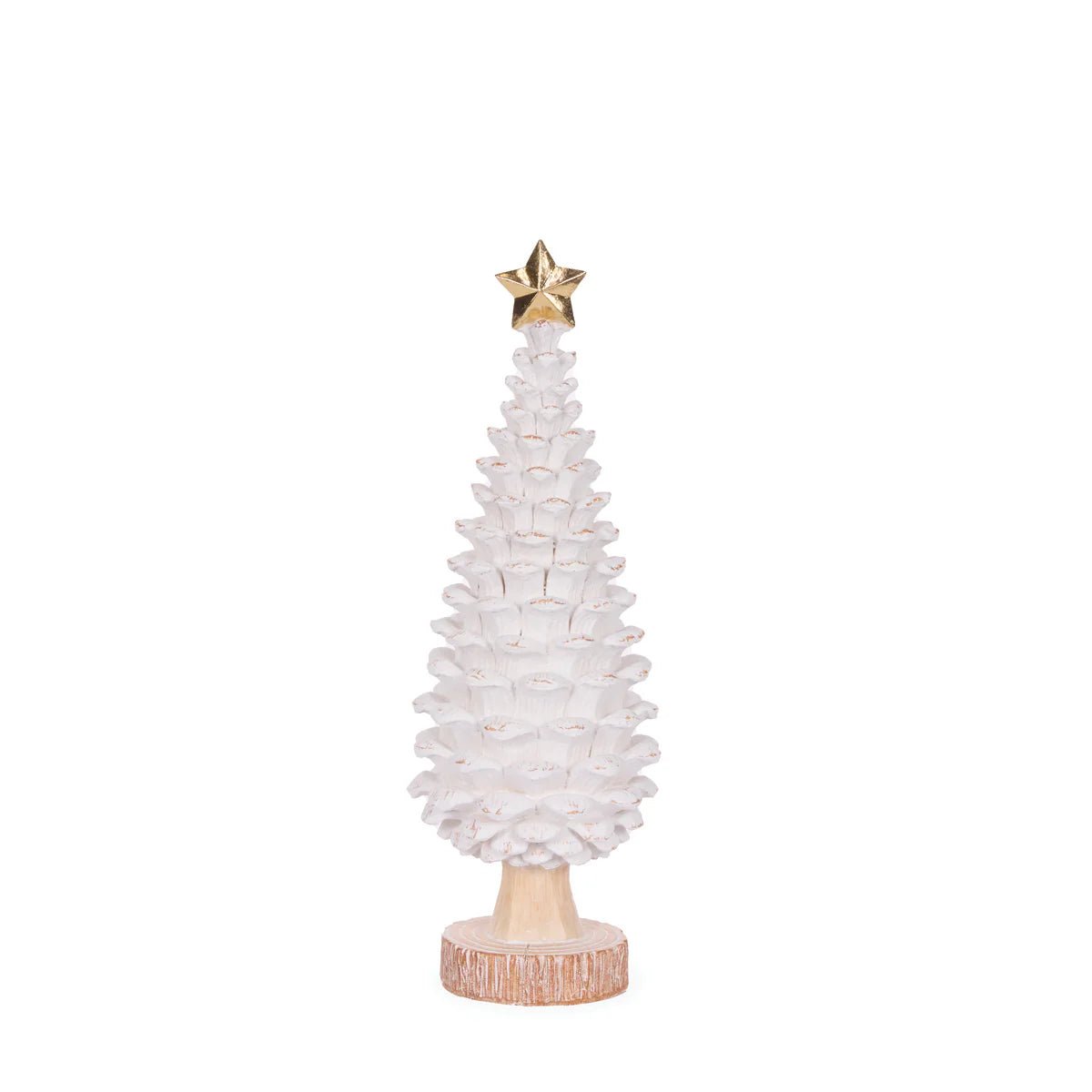 34.5 CM WASHED PINECONE TREE WITH STAR - Pure Apotheca