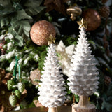 34.5 CM WASHED PINECONE TREE WITH STAR - Pure Apotheca