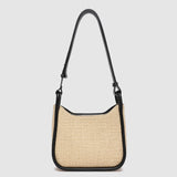 Clare Shoulder Bag Raffia Black