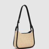Clare Shoulder Bag Raffia Black