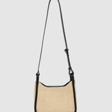Clare Shoulder Bag Raffia Black