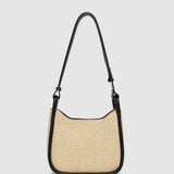 Clare Shoulder Bag Raffia Black