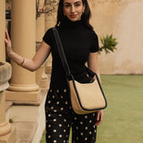 Clare Shoulder Bag Raffia Black