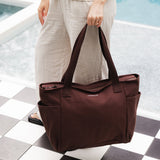 Charlotte Canvas Tote Bag Chocolate